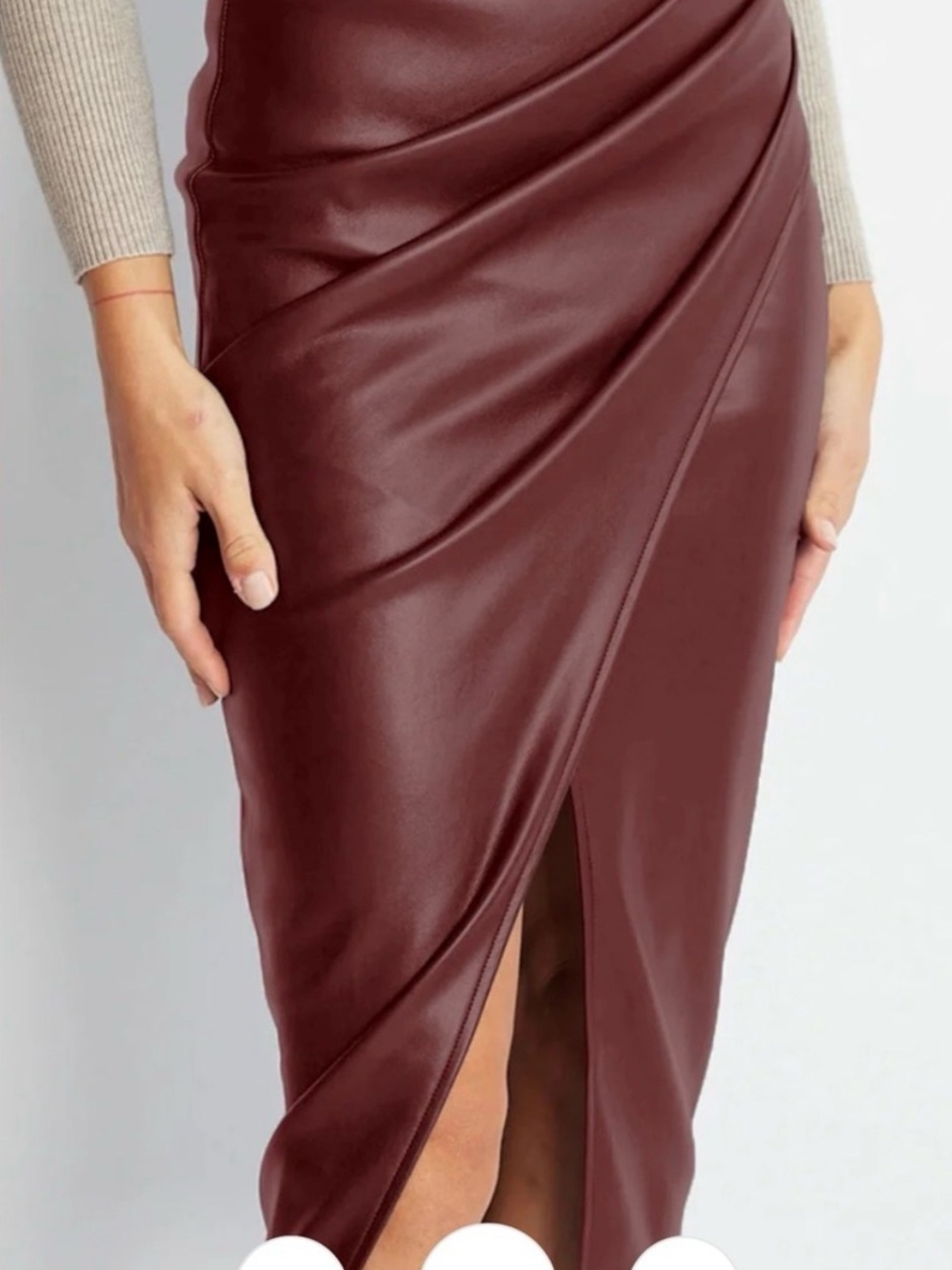 New Elie Tahari Burgundy Wrap-Front Pencil Skirt. Plus size